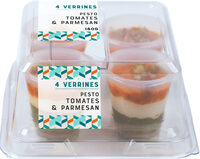 Verrine pesto tomates mozzarella