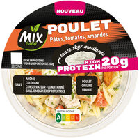 Poulet pates tomates protein