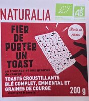 Toasrs Croustillants Ble Complet, Emmental Et Graines De Courge