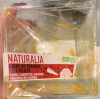Salade de chou, de carottes Râpées de raisin secs et de graines de courges