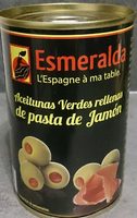 Olives vertes farcies à la pâte de jambon