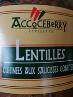 Lentilles cuisinées aux saucisses confites