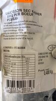 Saucisson sec pur boeuf kasher