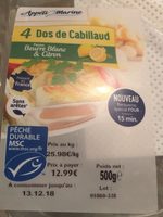 Dos de cabillaud msc sauce façon beurre blanc citron