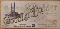 Chocolat Bonnat Ceylan