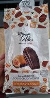 La madeleine coque chocolat noir, cœur orange