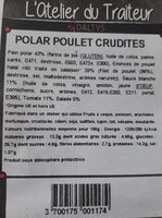 Sandwich polar poulet crudités