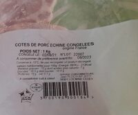 Viande côtés échine congelées
