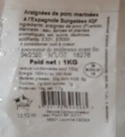 Araignée de porc marinée à l'espagnole