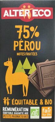 Chocolat noir 75% Pérou