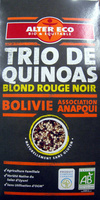 Trio de quinoas blond rouge noir Bio et Ethiquable Alter Eco