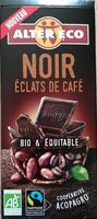 Chocolat noir éclats de café