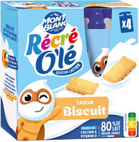 RÉCRÉ O'LÉ Goûter laitier Gourdes Saveur Biscuit 4x85g