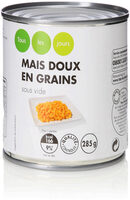 Maïs doux en grains sous vide