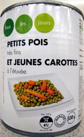 Petits pois très fins et jeunes carottes à l'étuvée