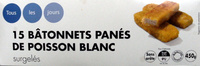 15 bâtonnets panés de poisson surgelés