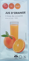 Jus d'orange à base de concentré