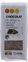 Chocolat de ménage au lait et aux céréales croustillantes