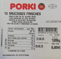 Saucisse de Porc Fraîche Porki