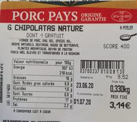Chipolatas nature Porcidou