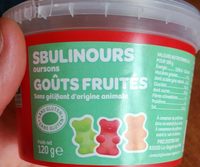 Sbulinours goûts fruités