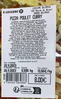 Pizza poulet curry