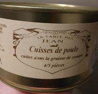 Cuisses de poule cuites dans la graisse de canard