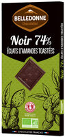 Tablette chocolat noir 74% éclats d'amandes toastées