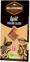 Tablette chocolat lait praliné cajou