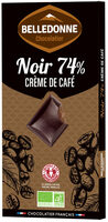 Tablette chocolat noir 74% crème de café