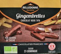 Gingembrettes confit enrobé de chocolat noir 74%