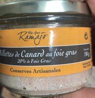 Rillettes de canard au fois gras