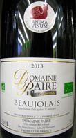 Beaujolais AOC 2013 Bio Domaine Paire