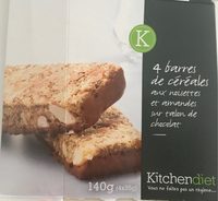 Barre de Céréales aux Noisettes, Amandes sur Talon de chocolat noir