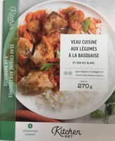 Veau cuisiné aux légumes à la basquaise et son riz blanc