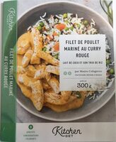 Filet de poulet mariné au curry rouge - lait de coco et son trio de riz