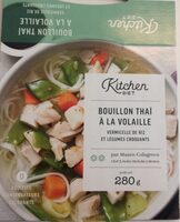 Bouillon Thaï à la volaille, vermicelle de riz et légumes croquants