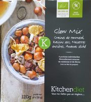 Glow Mix Bio Sans Gluten : Graines de tournesol, Raisins, Noisettes et Ananas