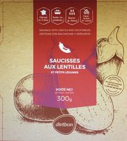 Saucisses aux lentilles et petits légumes