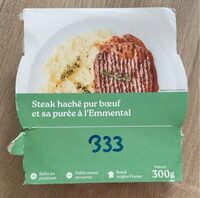 Steak haché pur boeuf purrée à l'emmental