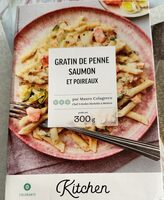 Gratin de penne saumon et poireaux