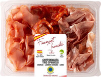 Chiffonnade trio spaniolo chorizo jambon serrano lomo