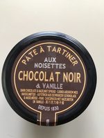 Pâte à tartiner aux noisettes, chocolat noir et vanille