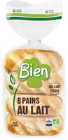 Pain lait bio* nature x8 280g