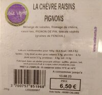 La chèvre, raisins, pignons