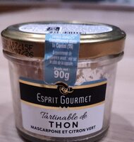 Tartinables de thon mascarpone et citron vert