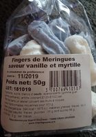 Fingers de meringue vanille et myrtille