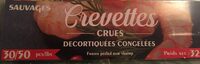 Crevettes crues decortiquees congelées
