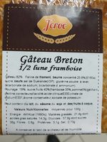 Gateau breton 1/2 lune framboise