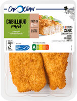 Cabillaud MSC pané, panure croustillante- 200g - Frais